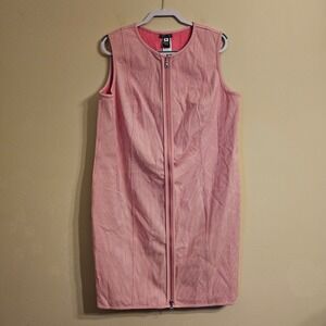 Doncaster Collection Sheath Dress Womens 16W Pink White Stripe Zip W320DR51 NWT